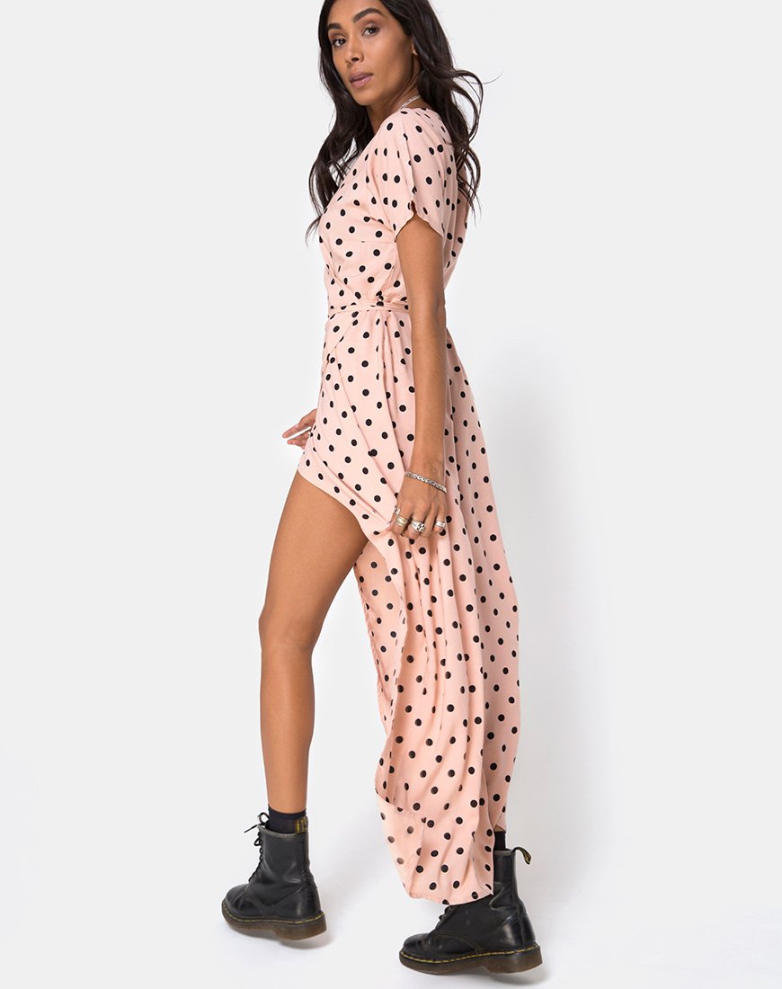 Abito Riva in New Polka Nude Black