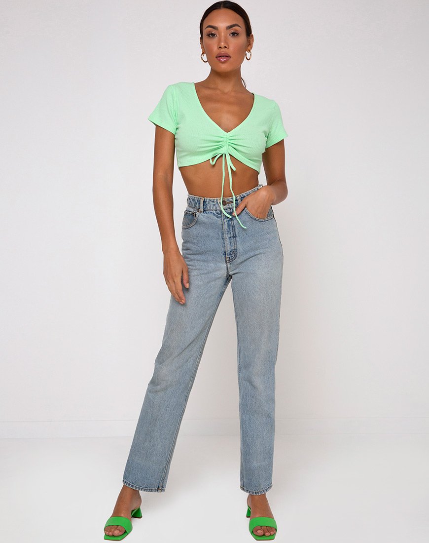 Immagine di Rivera Crop Top a costine Neo Mint