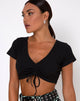 Immagine di Rivera Crop Top a costine nero