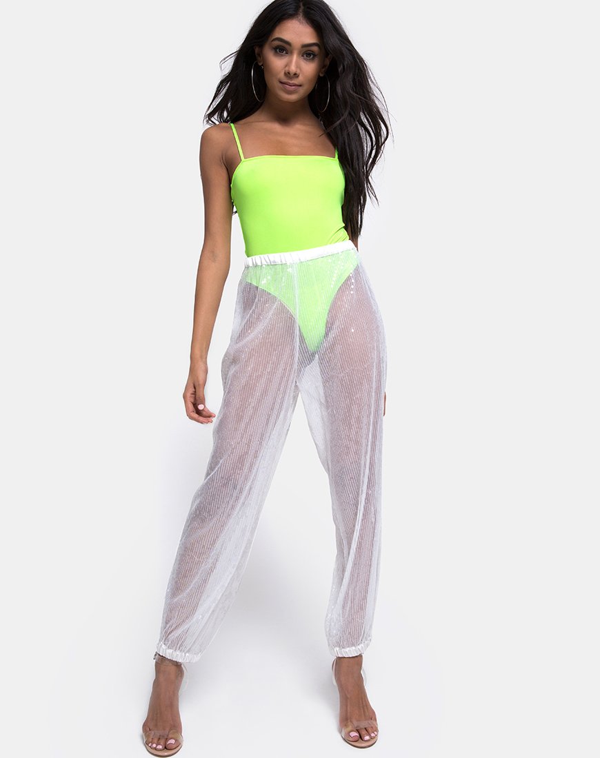 Immagine del pantalone Roid in cristallo trasparente bianco