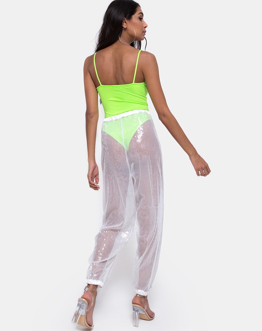 Immagine del pantalone Roid in cristallo trasparente bianco