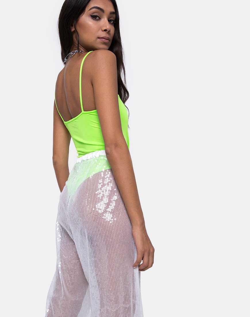 Immagine del pantalone Roid in cristallo trasparente bianco