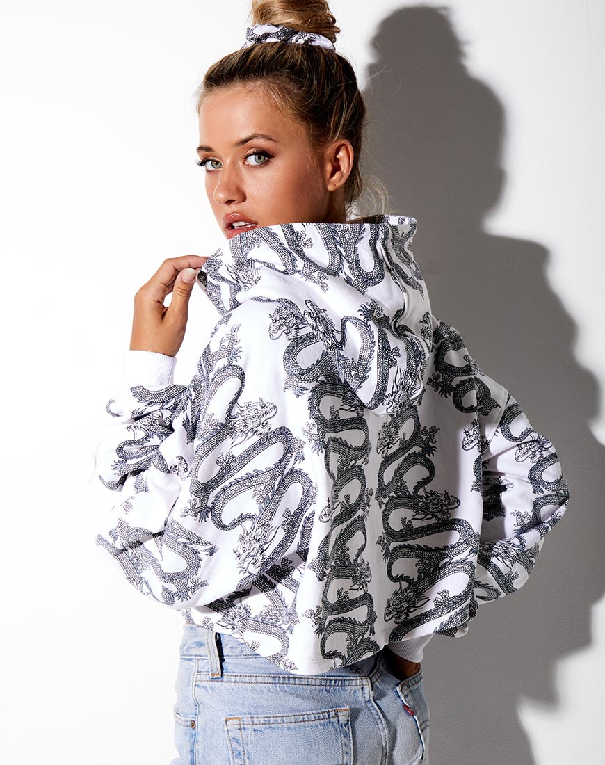 Immagine di Roky Cropped Hoody in Dragon Rope White Placement