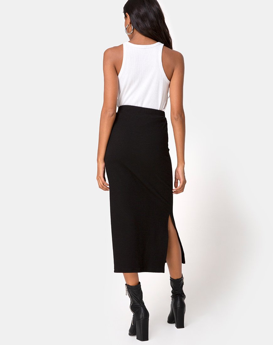Immagine di Rollie Midi Skirt in Jumbo Rib Nero