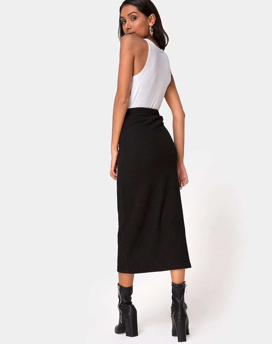Immagine di Rollie Midi Skirt in Jumbo Rib Nero