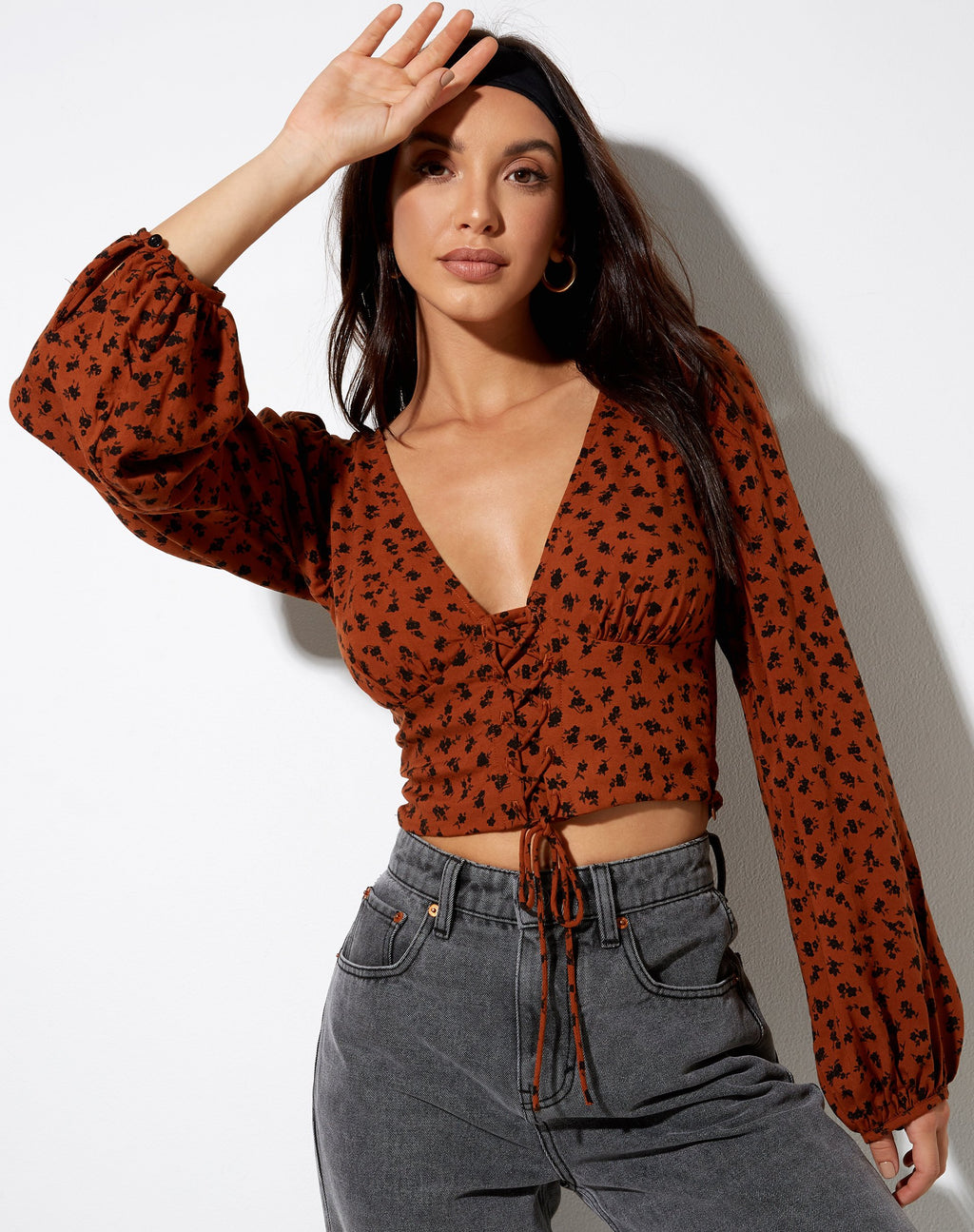Top Romina in Dainty Daisy Bombay Brown