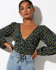 Immagine di Romina Top in Flowing Flower Nero