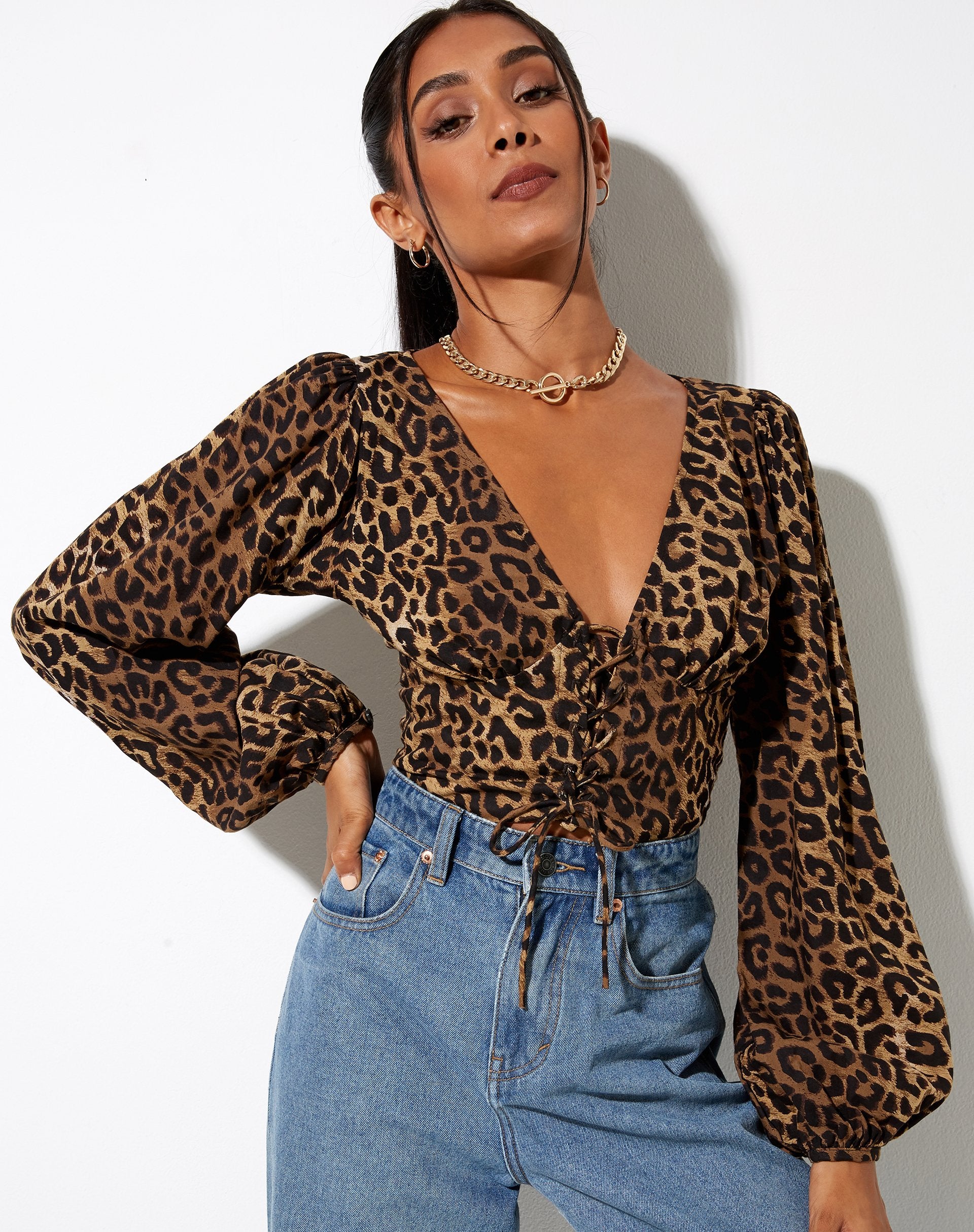 Immagine di Romina Top in Night Leopard Brown