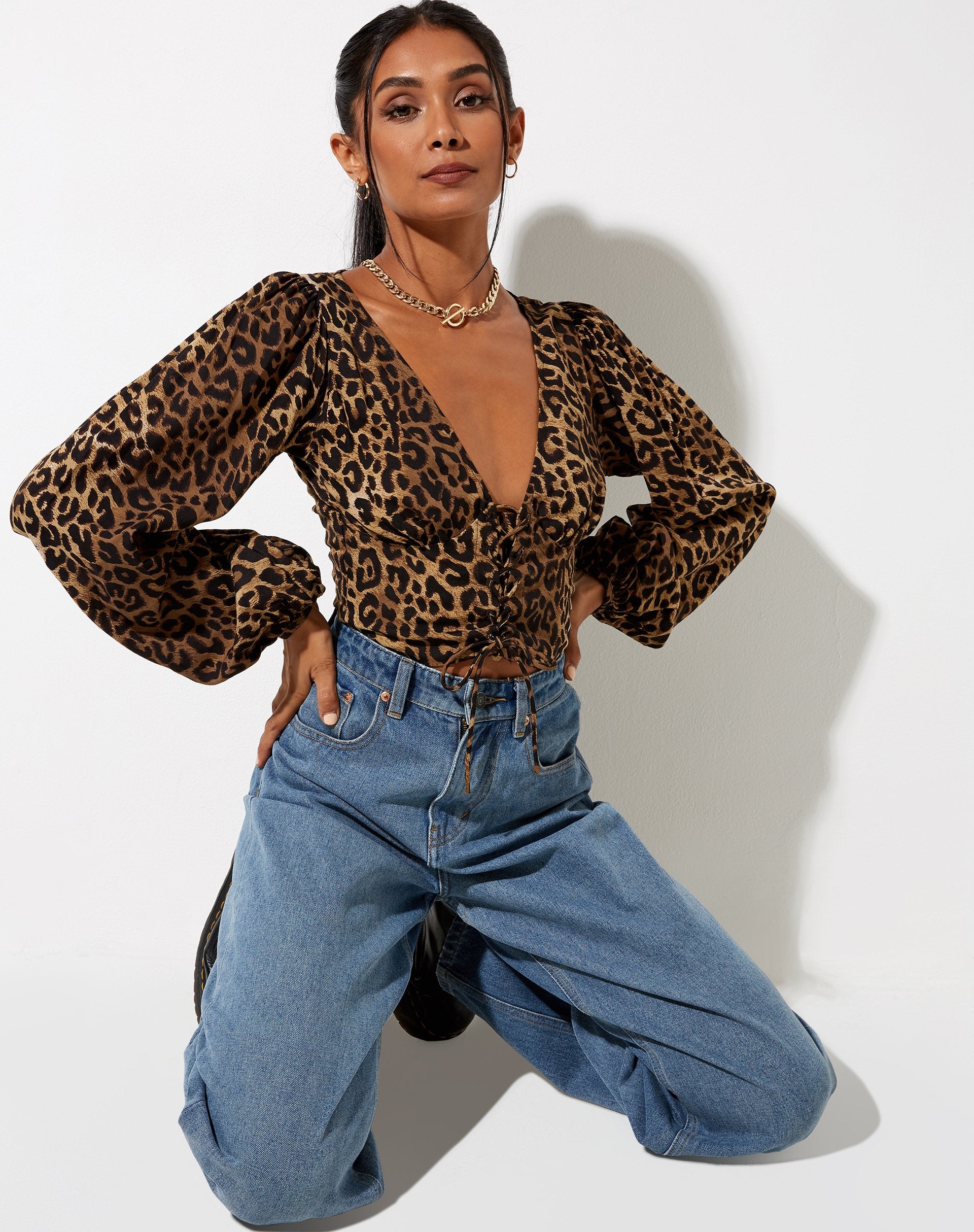 Immagine di Romina Top in Night Leopard Brown