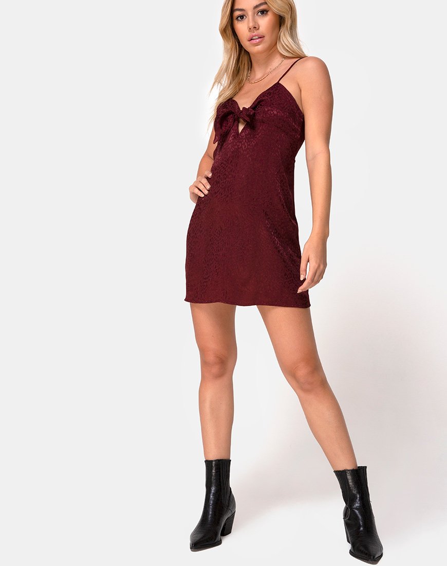 Immagine dell'abito Ronina in raso ghepardato bordeaux