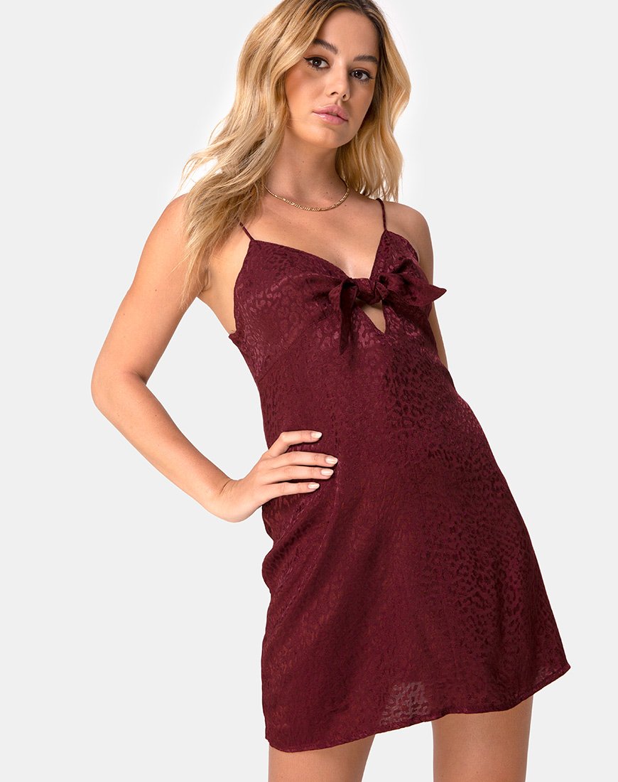 Immagine dell'abito Ronina in raso ghepardato bordeaux