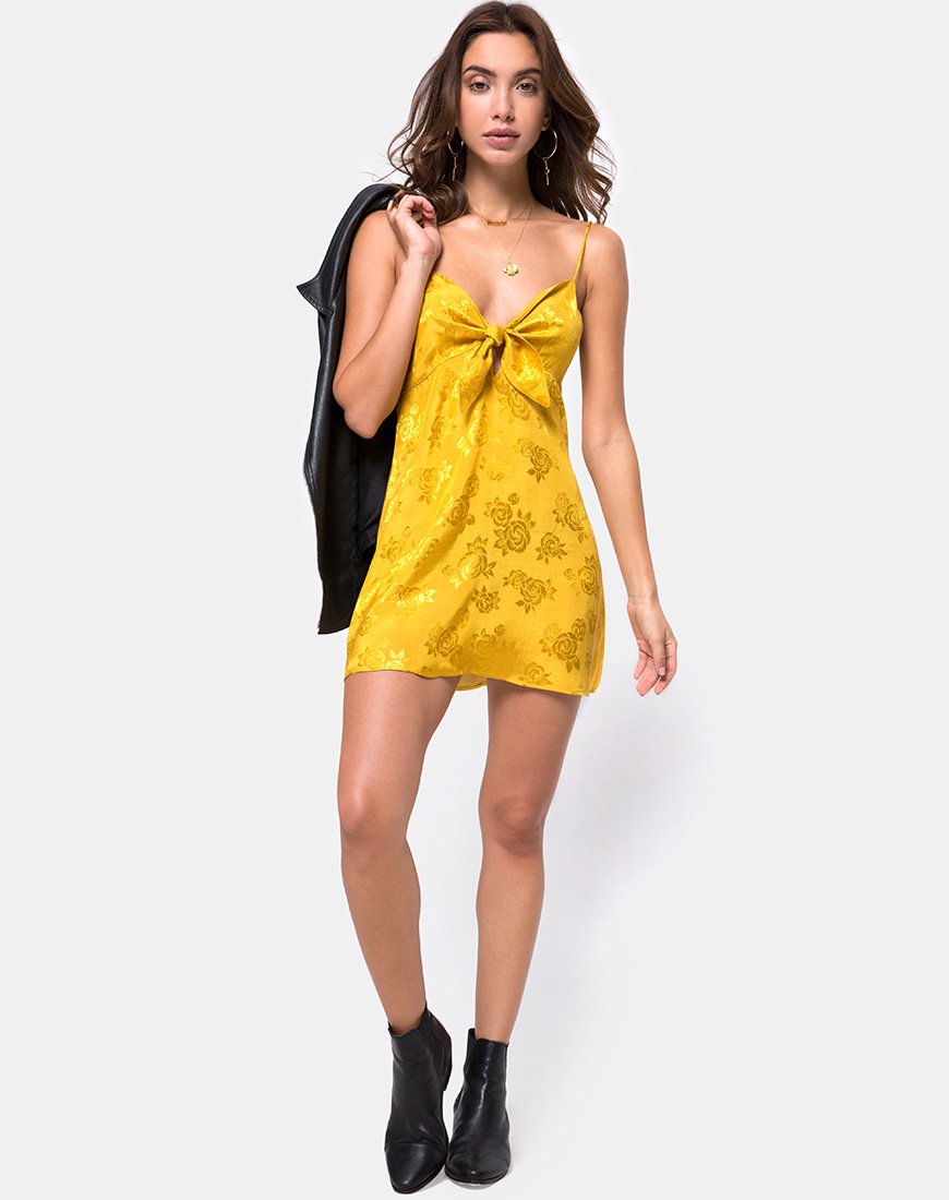 Immagine di Roppan Slip Dress in raso Mustard Rose