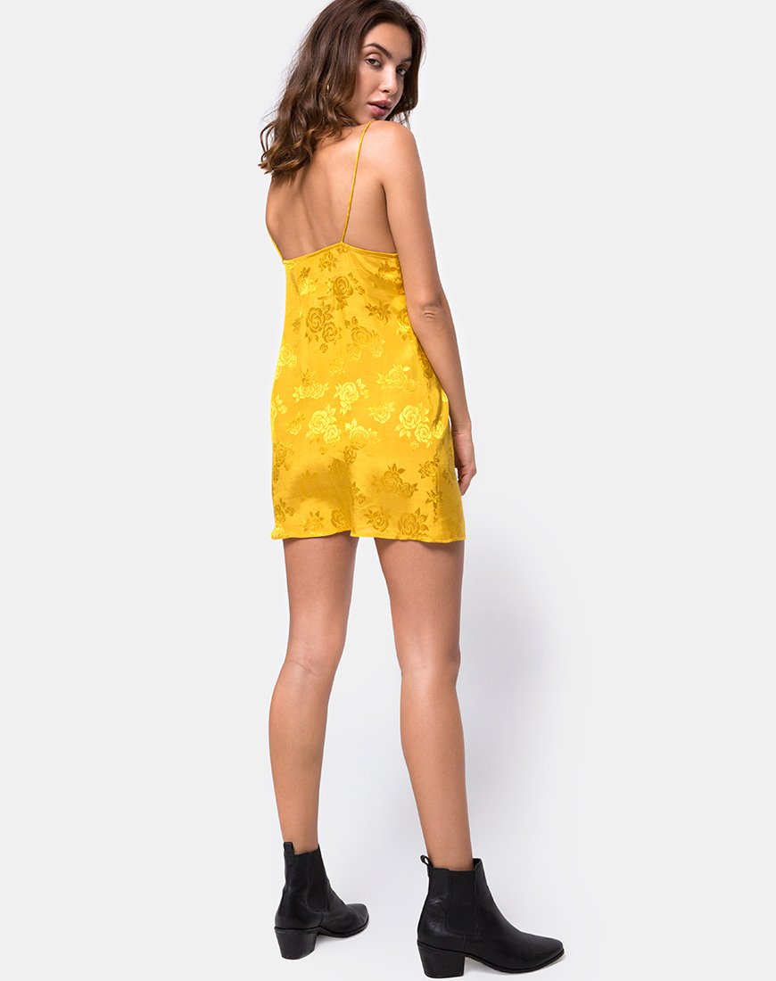 Immagine di Roppan Slip Dress in raso Mustard Rose