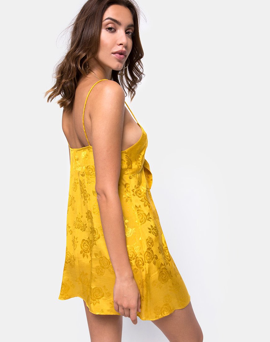 Immagine di Roppan Slip Dress in raso Mustard Rose