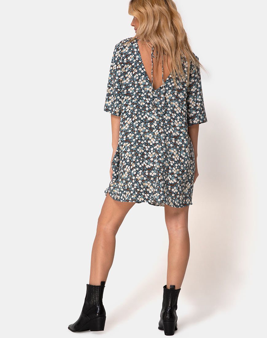Immagine di Rosella Swing Dress in campo floreale Navy
