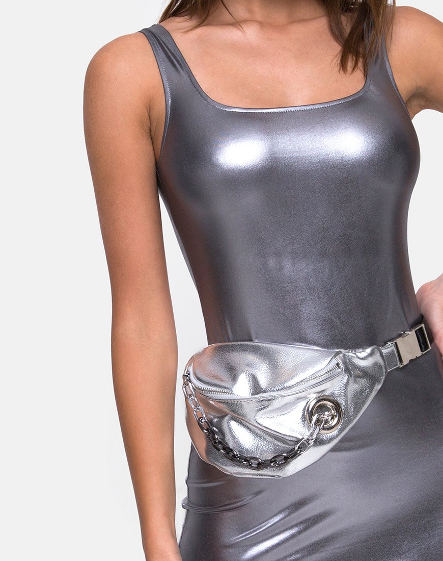 Immagine del vestito Rosie in argento metallizzato