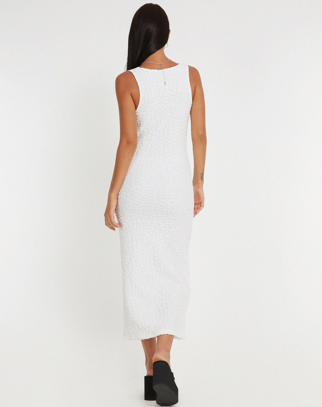 Roski - Vestito midi testurizzato bianco