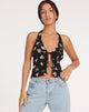 immagine di Roula Halter Top in Rose Garden Black