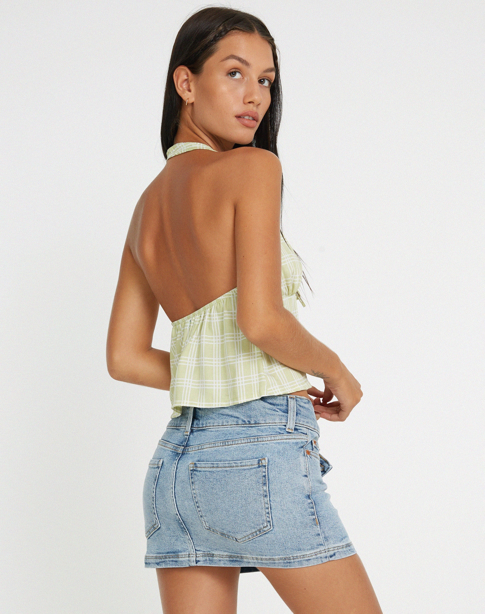 immagine di Roula Halter Top in check salvia