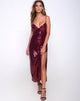 Immagine di Roxanne Maxi Dress in Mini Sequin Borgogna