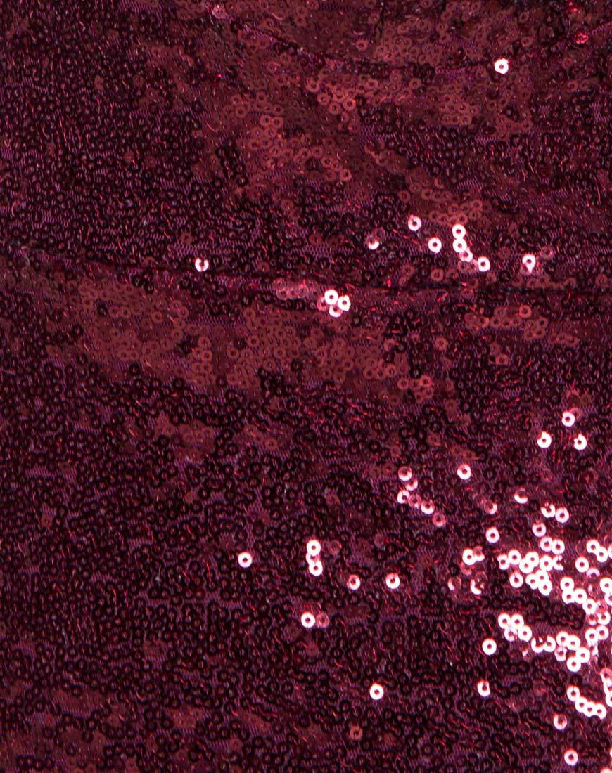 Immagine di Roxanne Maxi Dress in Mini Sequin Borgogna