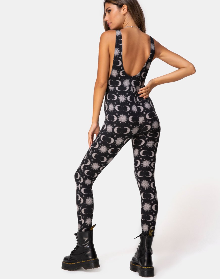 Ruika Unitard in nero chiaro di luna