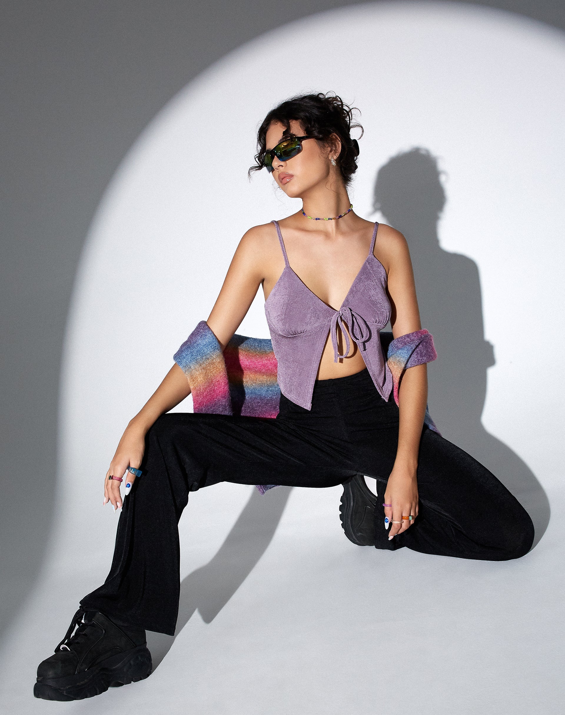 Immagine di MOTEL X OLIVIA NEILL Rumak Cami Top in crepe Lavanda