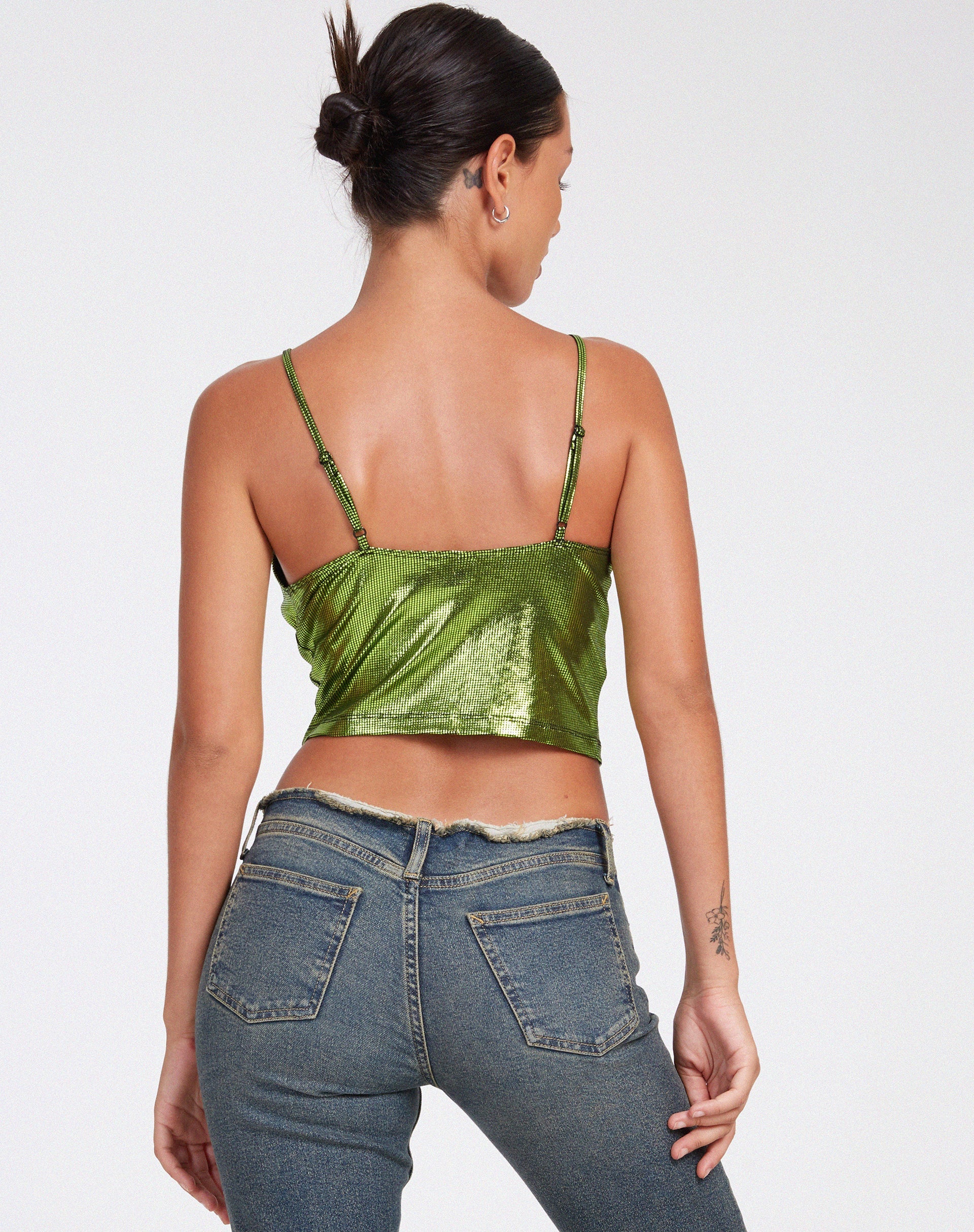 immagine di Rumak Crop Top in Holographic Lime