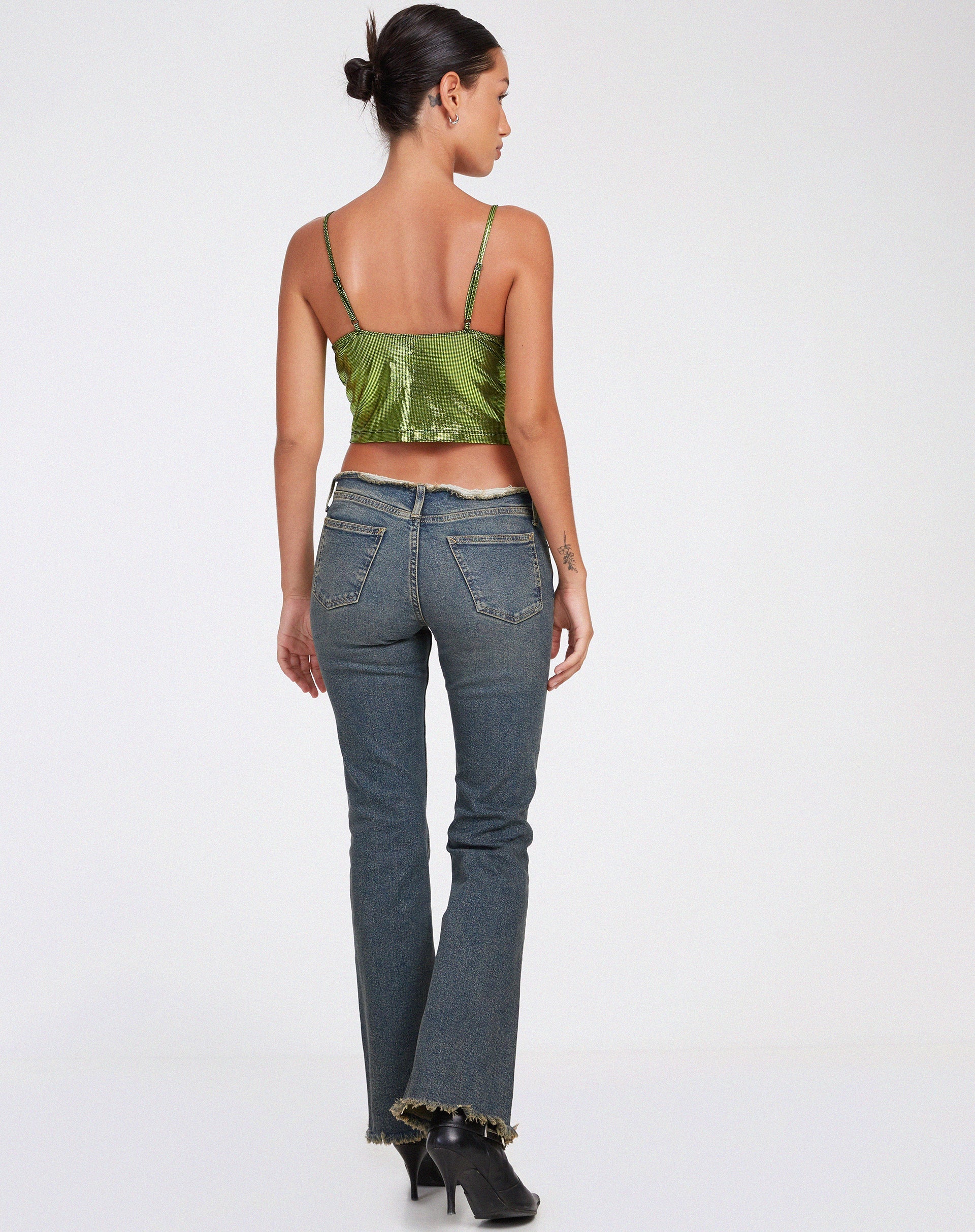 Rumak Crop Top in lime olografico