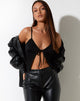 Rumak Cami Top in crepe nero