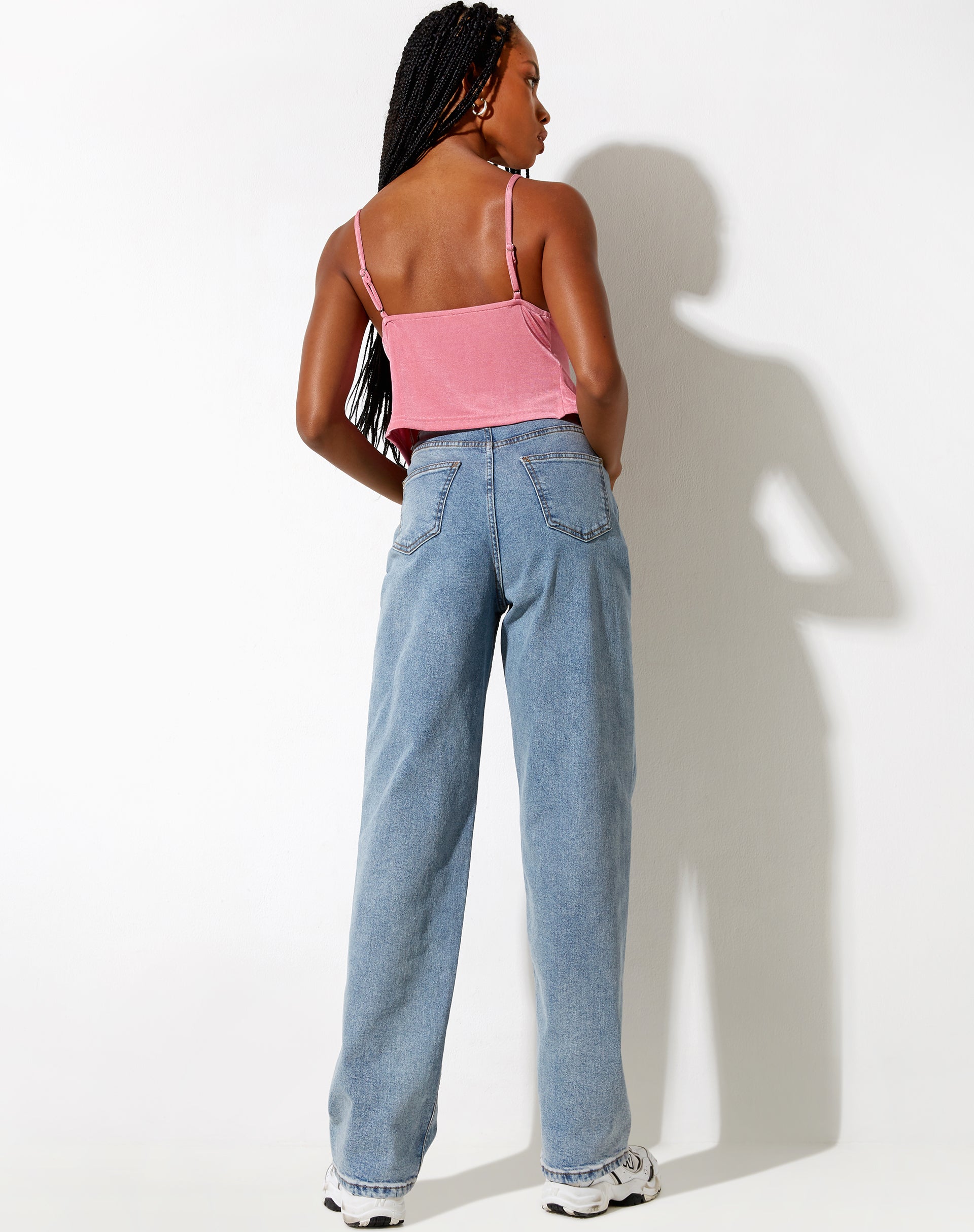 Immagine di Rumak Cami Top in crepe rosa caldo