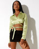 Immagine di Elyse Crop Top in raso verde Nilo