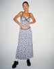 immagine di Rinzi Maxi Gonna in Azzurro Nero Flock Botanista
