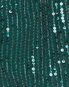 Drappo in paillettes verde bosco