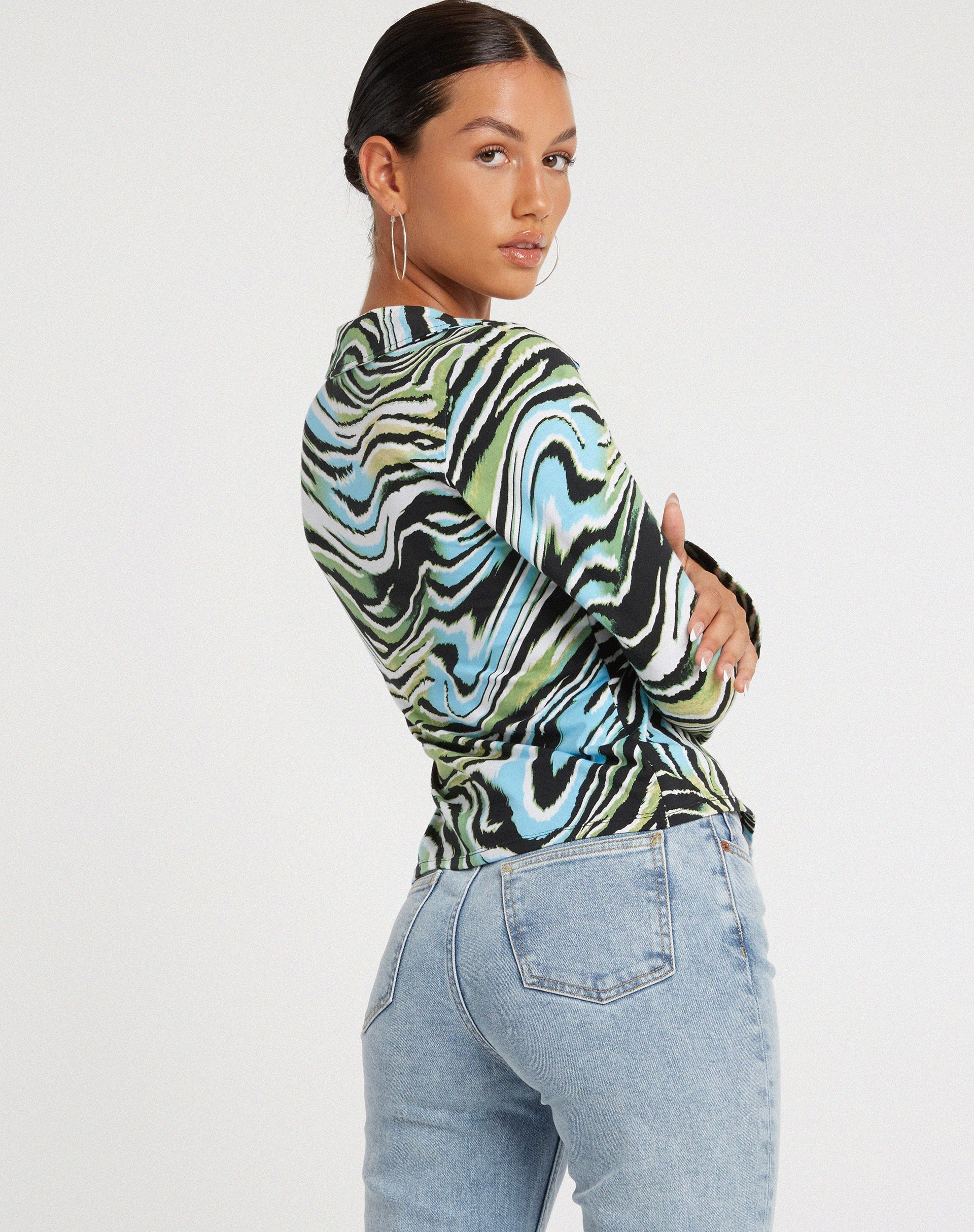 immagine della camicia Ruth in Warped Zebra Blue