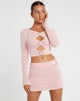 Minigonna Mansa in crepe rosa baby