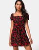 Immagine di Ruzenta Mini Dress in Roaming Rose Nero