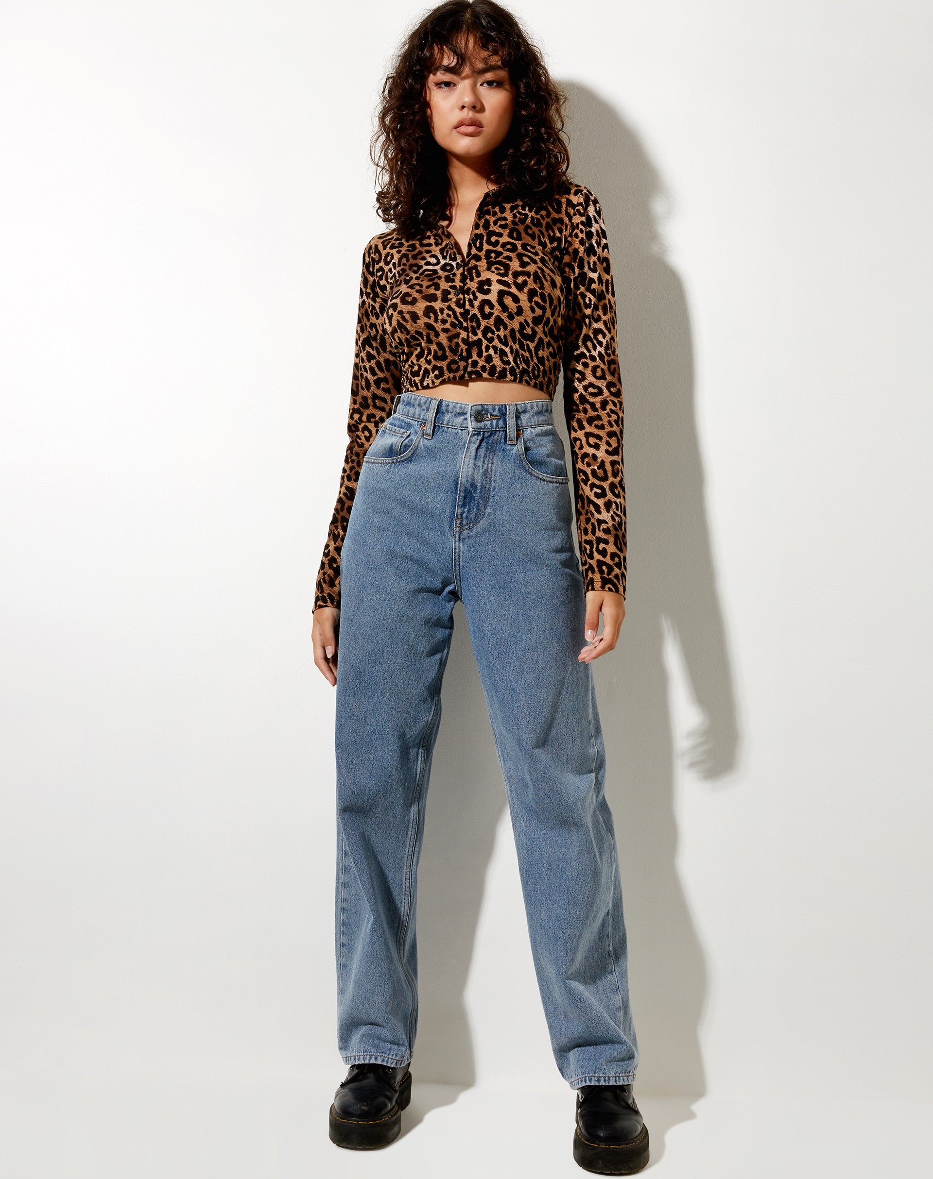 Immagine di Ryals Crop Top in Night Leopard Brown