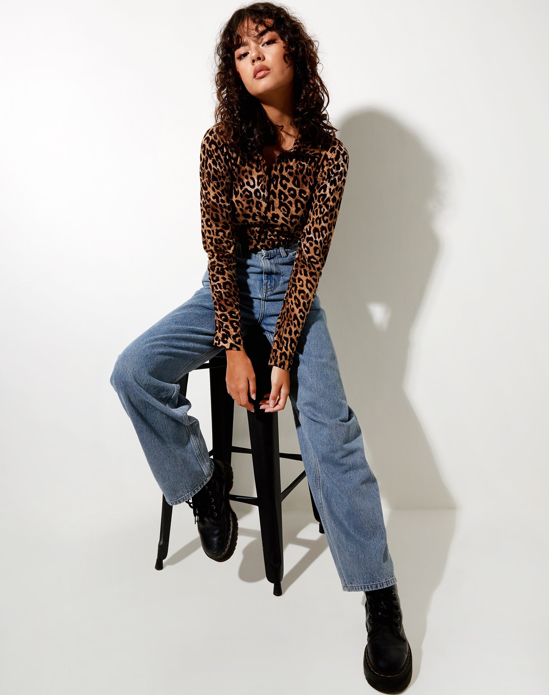Immagine di Ryals Crop Top in Night Leopard Brown