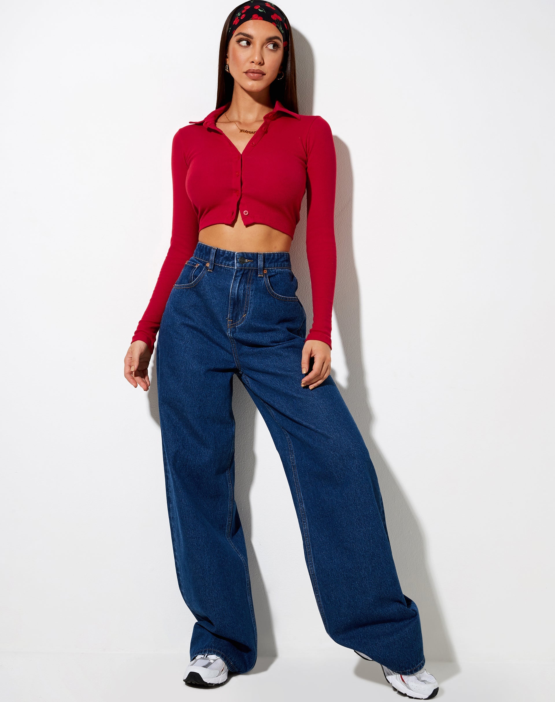 Immagine di Ryals Top a maniche lunghe in Rib Racing Red
