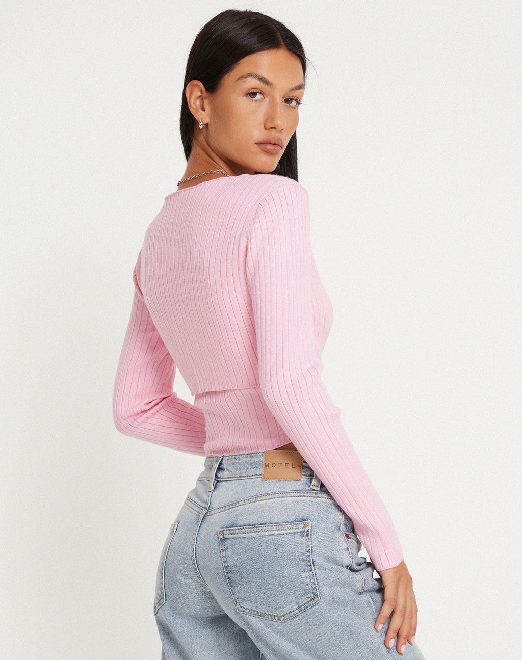 Sabai Button Up Knitted Cardi in rosa