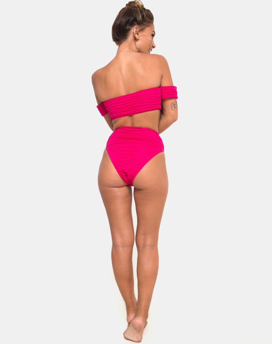 Immagine di Shaca Bikini Bottom in 80s Crinkle Pink Highlighter