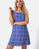 Immagine di Sagha Slip dress a quadri anni '90 Blu Rosa