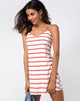 Immagine di Sagra Slip Dress anni '70 a righe orizzontali avorio