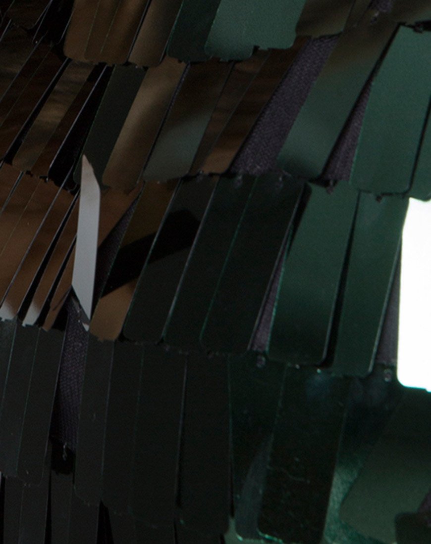 Immagine di Sasha Crop Top in paillettes verde bosco