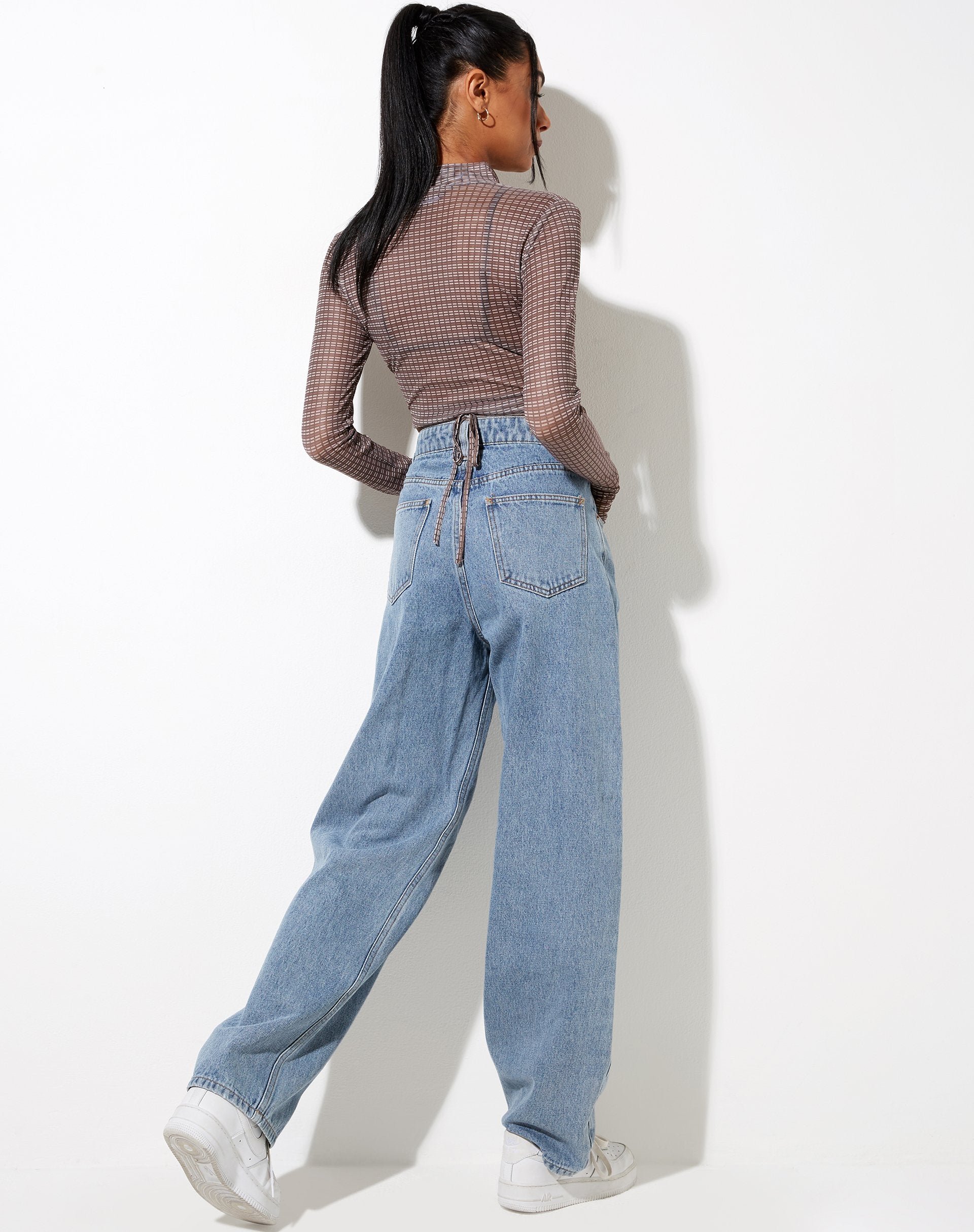 Immagine di Sahila Crop Top in Mini Check Chocolate