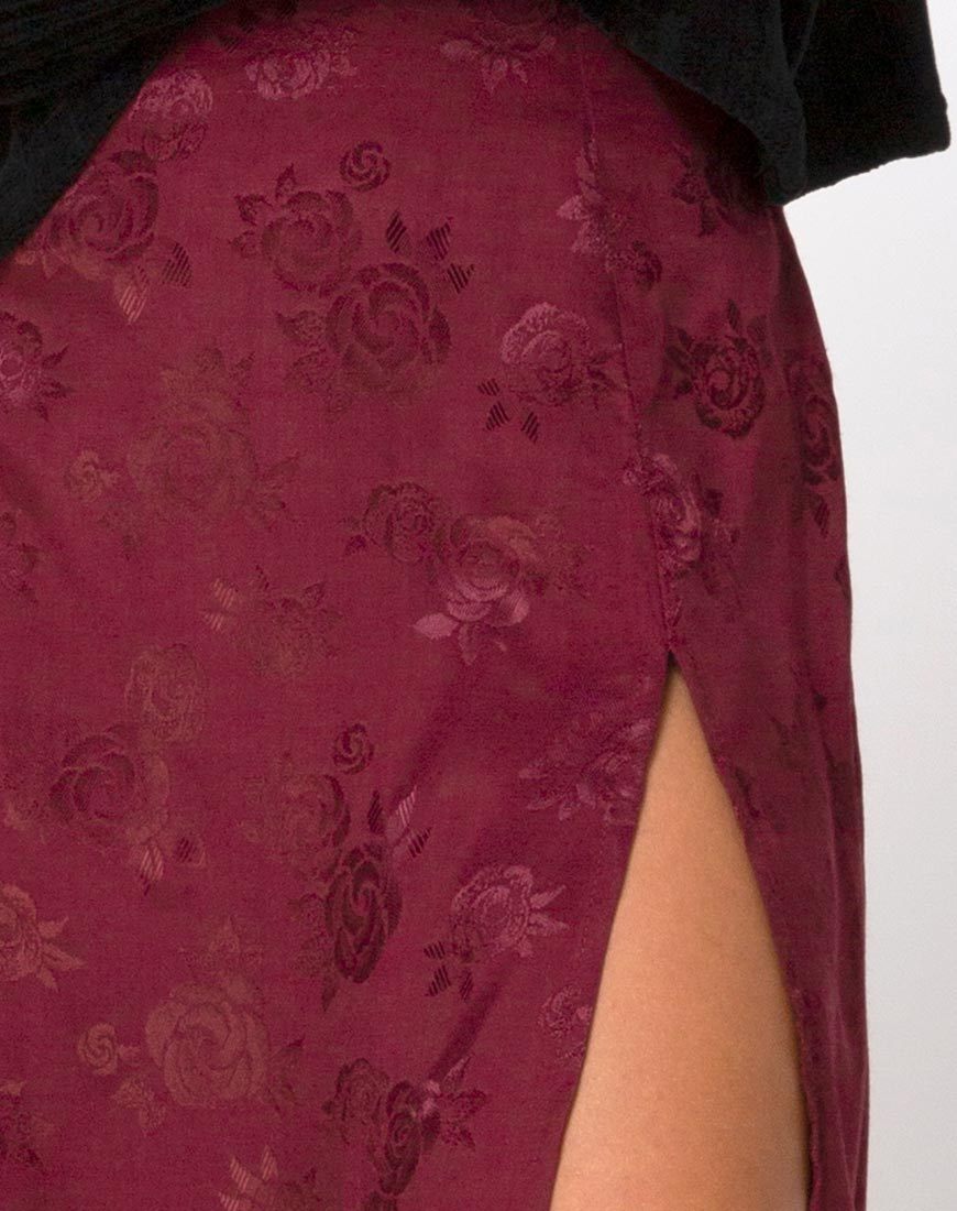 Immagine di Saika Gonna midi in raso rosa borgogna