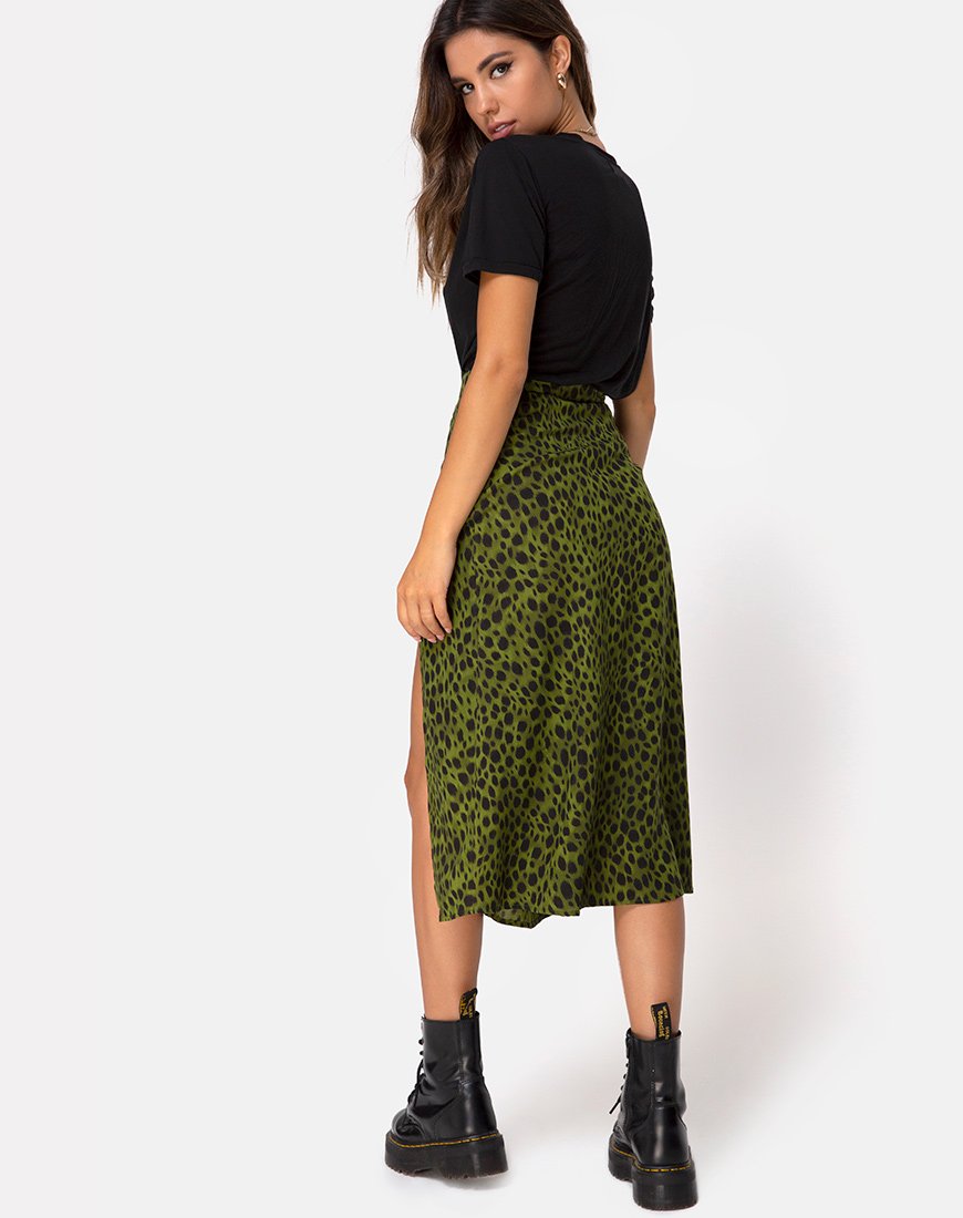 Immagine di Saika Midi Skirt in Cheetah Khaki