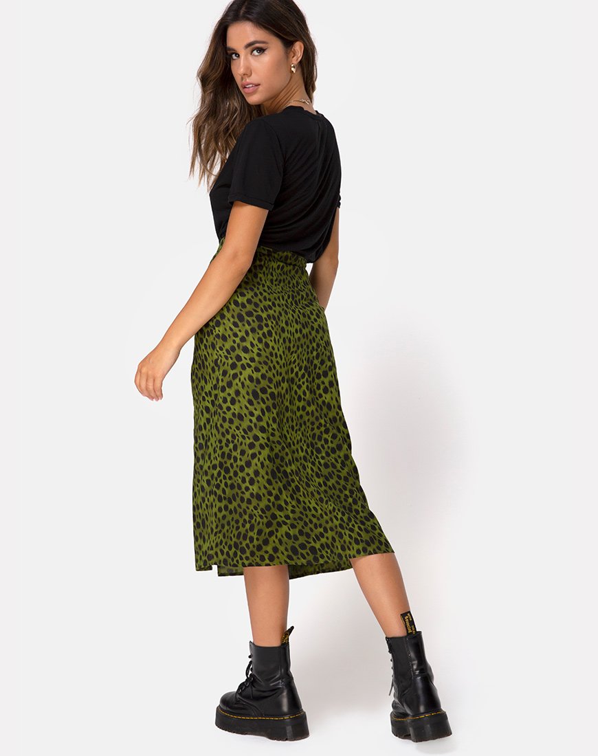 Immagine di Saika Midi Skirt in Cheetah Khaki