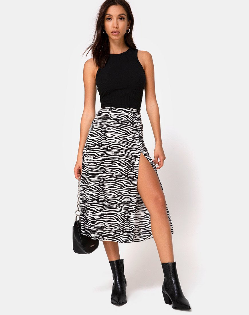 Immagine di Saika Midi Skirt in Classic Zebra